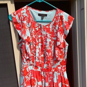 Banana Republic Coral and Aqua Floral Dress